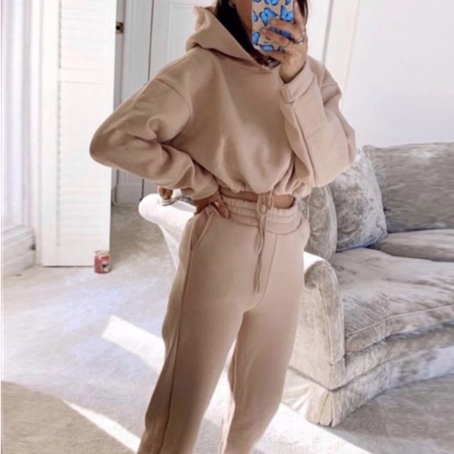 Casual Jogging Suit Women’s 2 Piece Long Sleeve Hoodie Fitness Sportswear