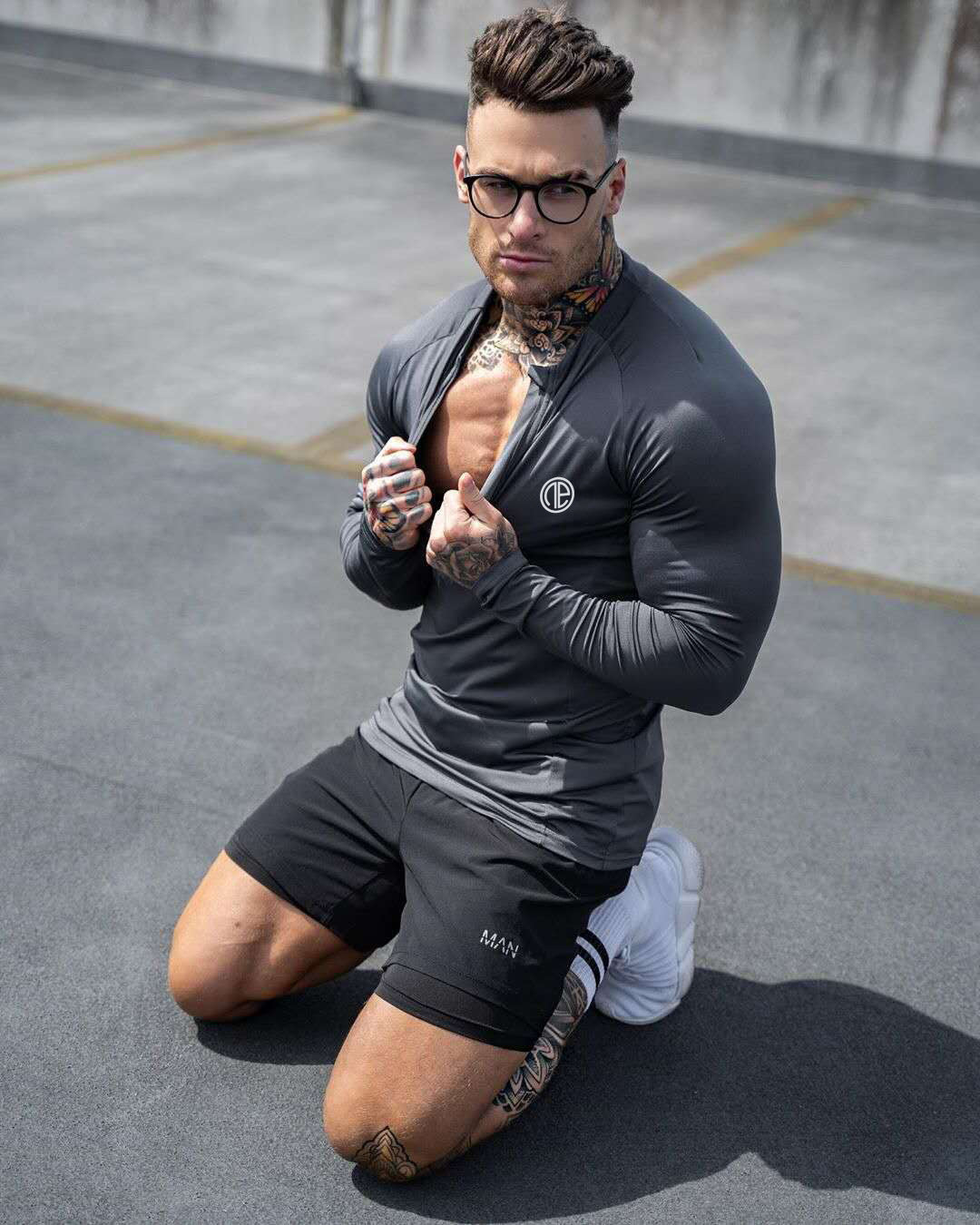 Fitness Zipper Neck Shirt