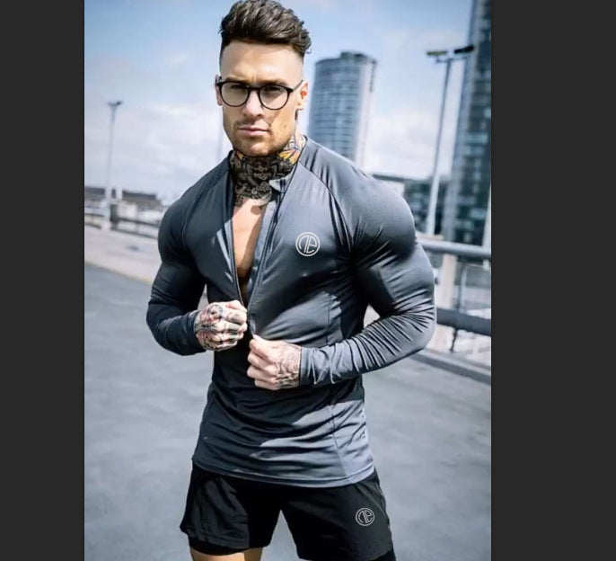 Fitness Zipper Neck Shirt