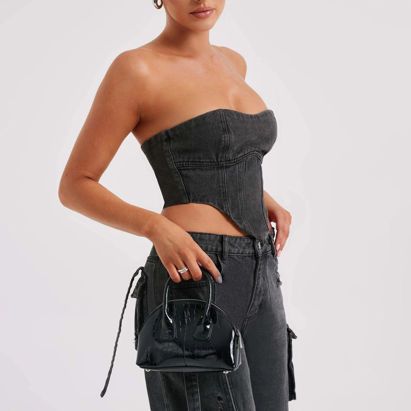 Denim Backless Tube Top