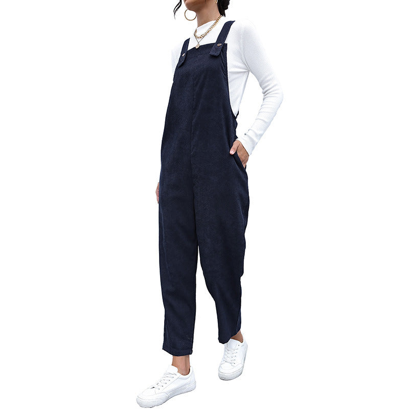 Corduroy Loose Overalls