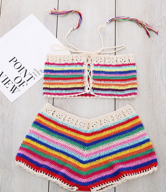 Bikini Color Striped Handmade Swimsuit