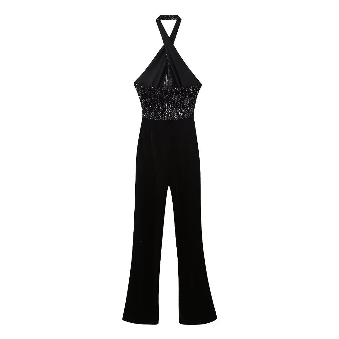 Backless Tassel Beads Jumpsuit