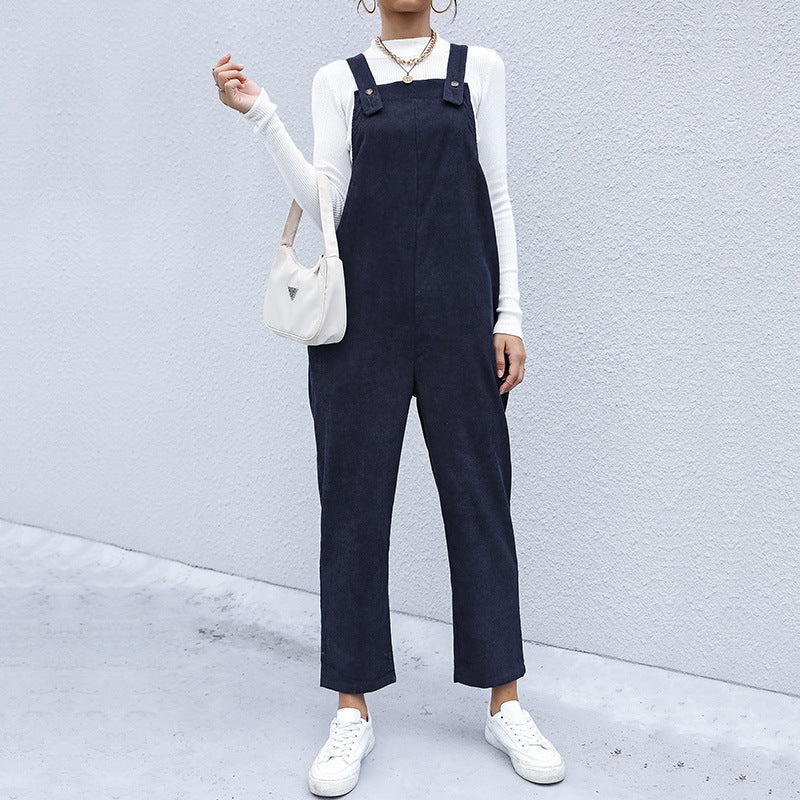 Corduroy Loose Overalls