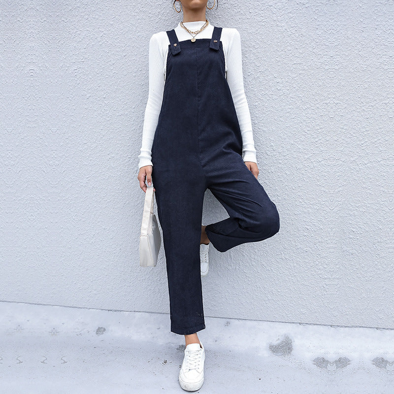 Corduroy Loose Overalls