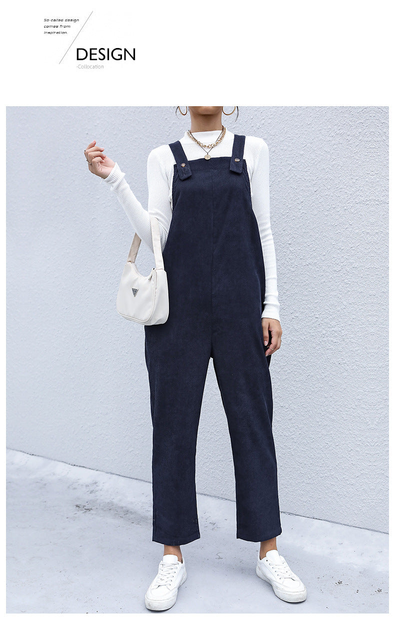 Corduroy Loose Overalls