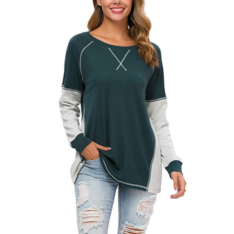 Long Sleeve Women’s Round Collar Shirt