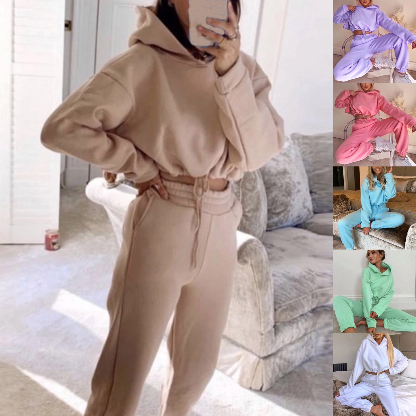 Casual Jogging Suit Women’s 2 Piece Long Sleeve Hoodie Fitness Sportswear