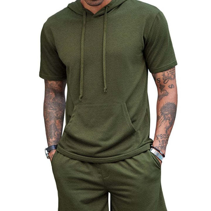 Men's Hooded T-shirt and Shorts Set