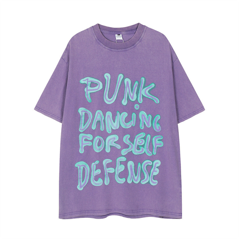 T-shirt PDFD Letter Print Loose With Short Sleeves