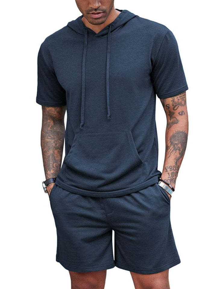 Men's Hooded T-shirt and Shorts Set