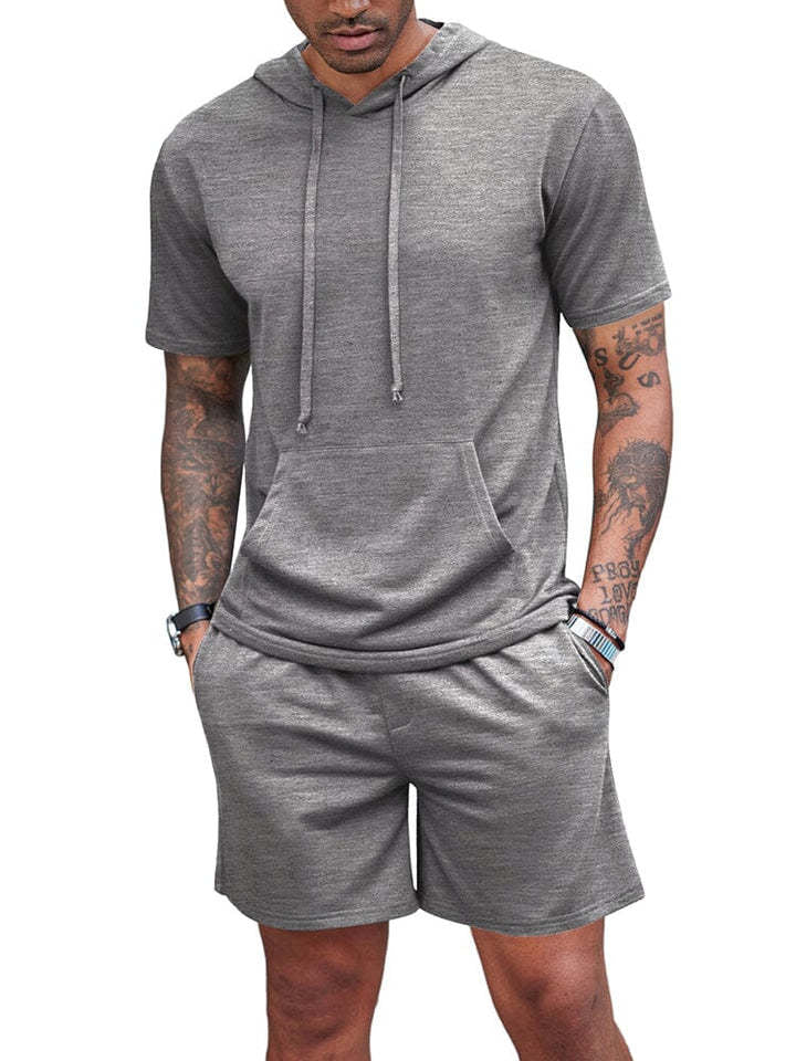 Men's Hooded T-shirt and Shorts Set