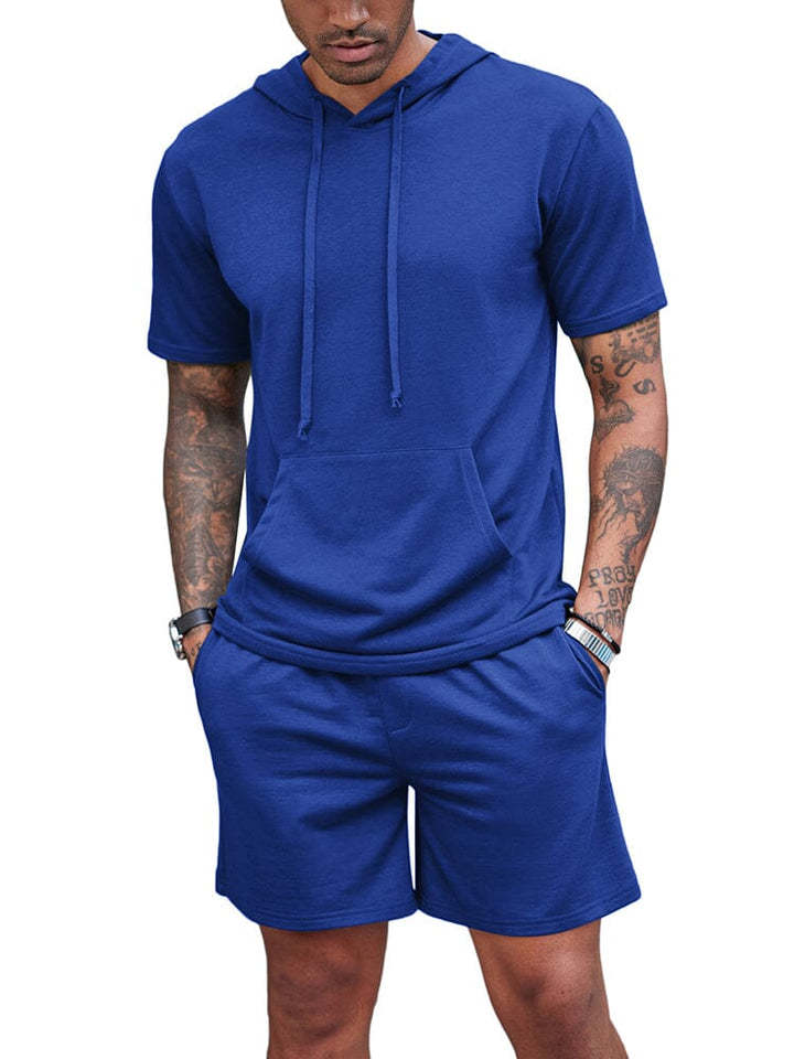 Men's Hooded T-shirt and Shorts Set