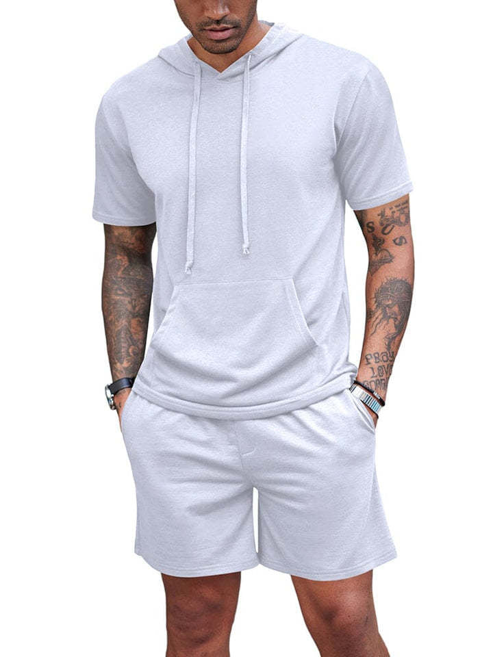 Men's Hooded T-shirt and Shorts Set