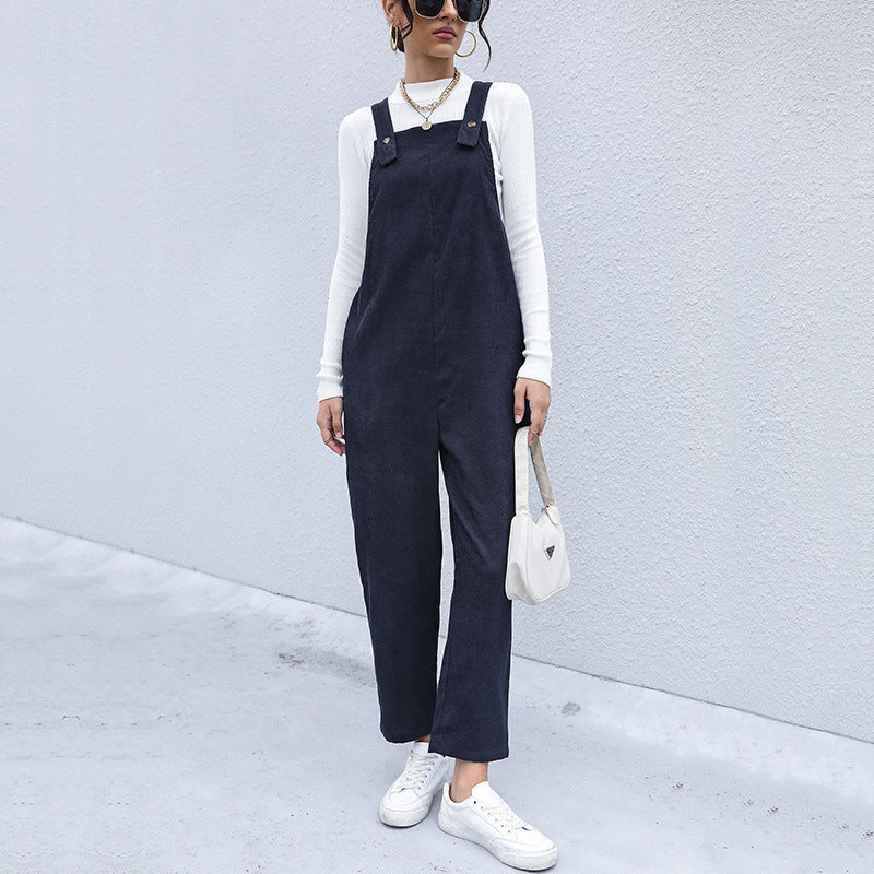 Corduroy Loose Overalls