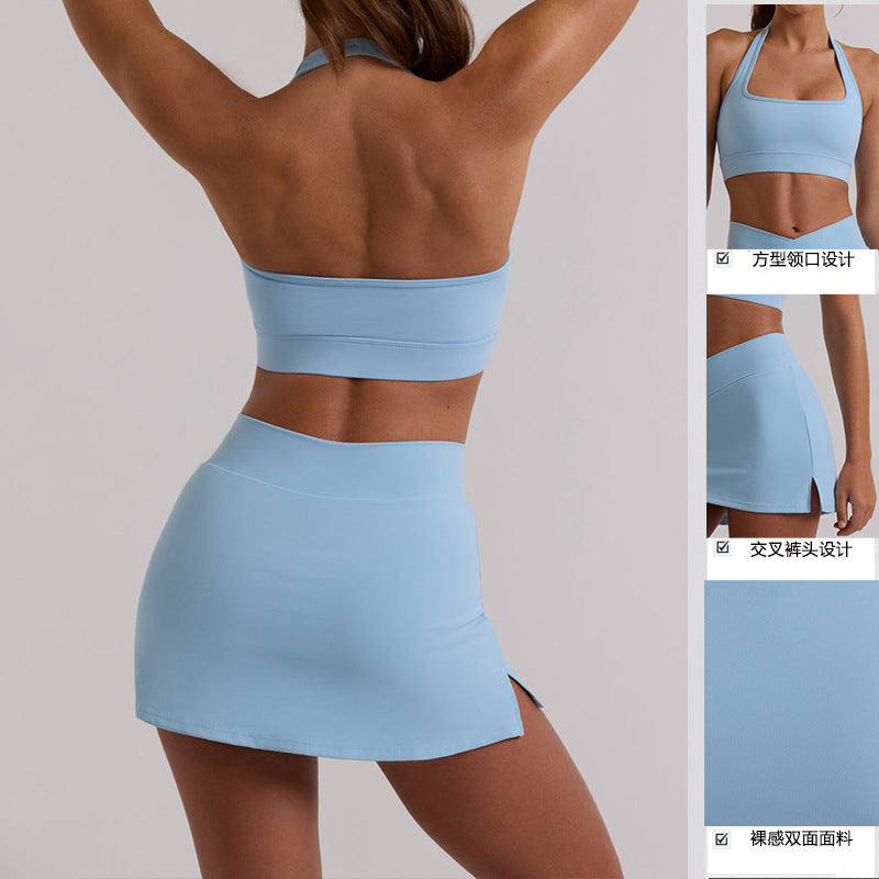 Sports Bra High Elastic with Short Skirt