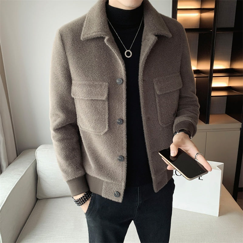 Golden Mink Velvet Lapel Coat